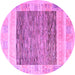 Round Machine Washable Abstract Purple Modern Area Rugs, wshabs4232pur