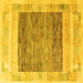 Square Abstract Yellow Modern Rug, abs4232yw