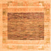 Square Machine Washable Abstract Orange Modern Area Rugs, wshabs4232org