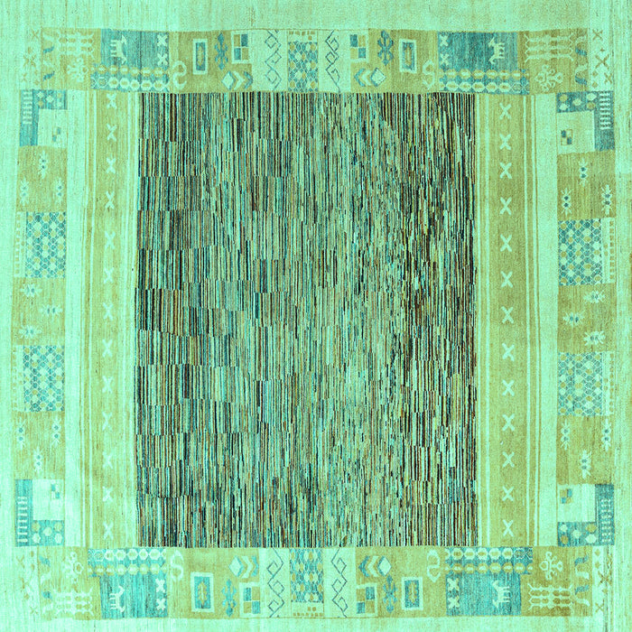 Square Abstract Turquoise Modern Rug, abs4232turq
