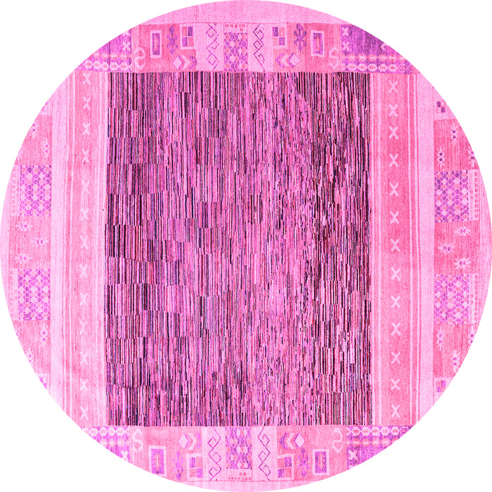 Round Abstract Pink Modern Rug, abs4232pnk