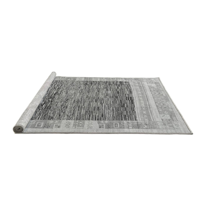 Sideview of Machine Washable Abstract Gray Modern Rug, wshabs4232gry