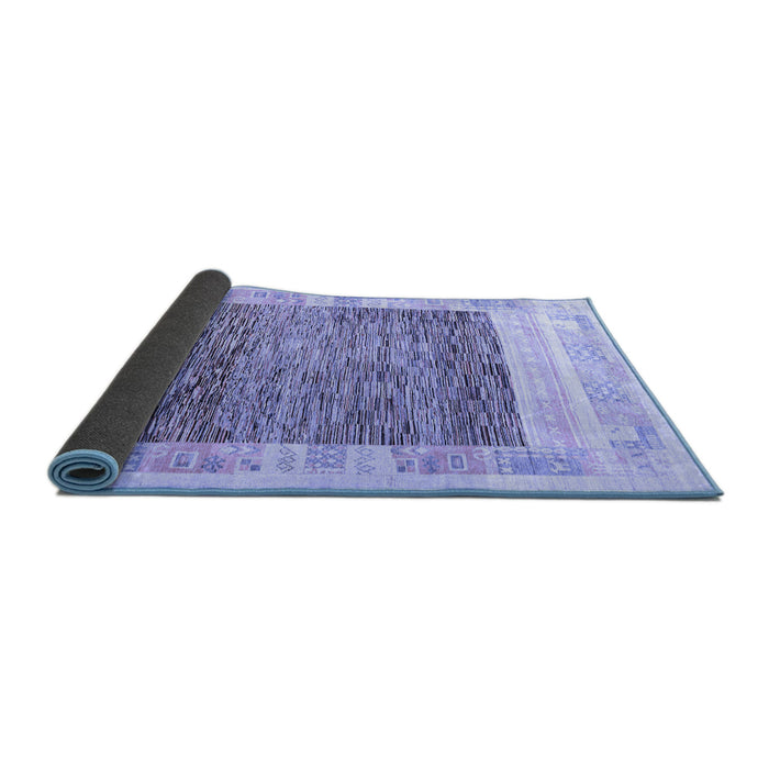 Sideview of Abstract Blue Modern Rug, abs4232blu