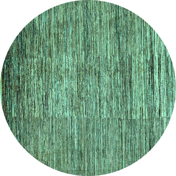 Round Abstract Turquoise Modern Rug, abs4233turq