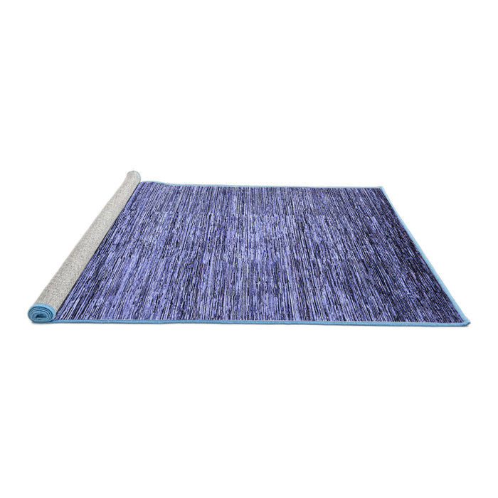 Sideview of Machine Washable Abstract Blue Modern Rug, wshabs4233blu