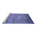 Sideview of Machine Washable Abstract Blue Modern Rug, wshabs4233blu