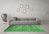 Machine Washable Abstract Emerald Green Modern Rug, wshabs4233emgrn