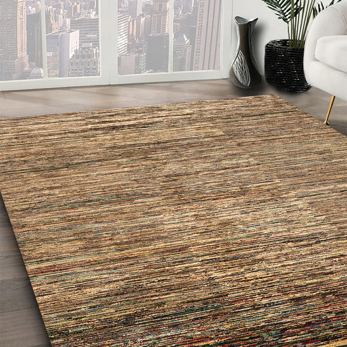 Machine Washable Abstract Saddle Brown Rug in a Family Room, wshabs4233