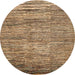 Round Abstract Saddle Brown Modern Rug, abs4233