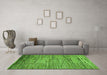 Machine Washable Abstract Green Modern Area Rugs in a Living Room,, wshabs4233grn