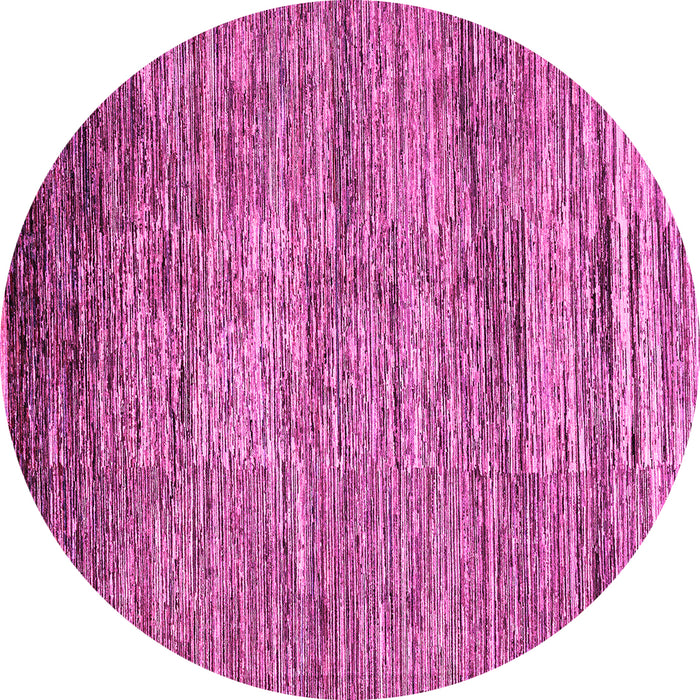 Round Machine Washable Abstract Pink Modern Rug, wshabs4233pnk