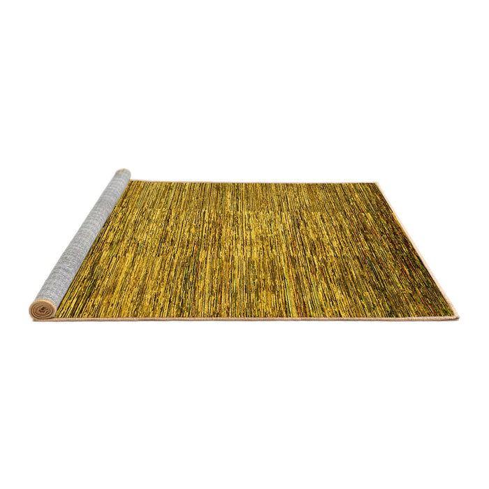 Sideview of Machine Washable Abstract Yellow Modern Rug, wshabs4233yw