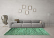 Machine Washable Abstract Turquoise Modern Area Rugs in a Living Room,, wshabs4233turq