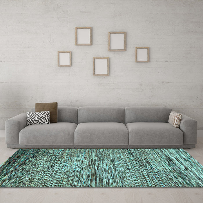 Machine Washable Abstract Light Blue Modern Rug in a Living Room, wshabs4233lblu