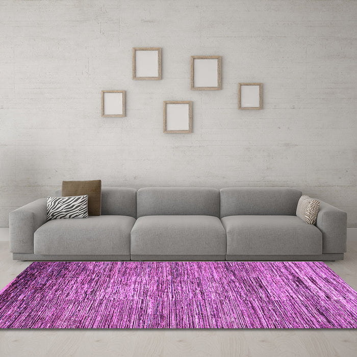 Machine Washable Abstract Purple Modern Area Rugs in a Living Room, wshabs4233pur