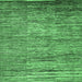 Square Abstract Emerald Green Modern Rug, abs4233emgrn