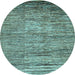 Round Machine Washable Abstract Light Blue Modern Rug, wshabs4233lblu