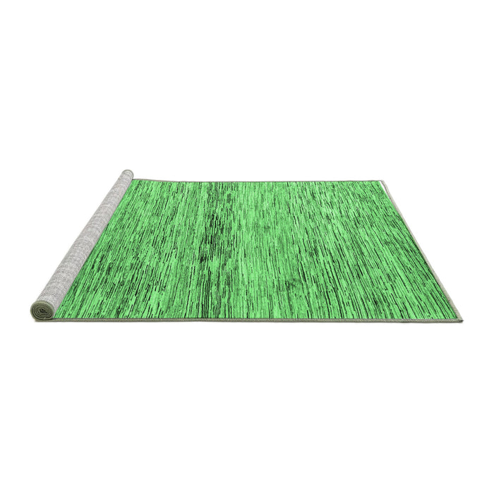 Sideview of Machine Washable Abstract Emerald Green Modern Area Rugs, wshabs4234emgrn