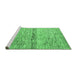 Sideview of Machine Washable Abstract Emerald Green Modern Area Rugs, wshabs4234emgrn