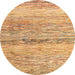 Round Abstract Chocolate Brown Modern Rug, abs4234