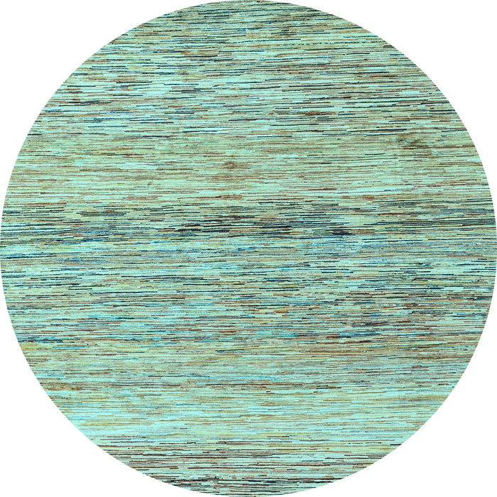 Round Abstract Light Blue Modern Rug, abs4234lblu