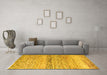 Machine Washable Abstract Yellow Modern Rug in a Living Room, wshabs4234yw