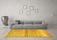 Machine Washable Abstract Yellow Modern Rug, wshabs4234yw