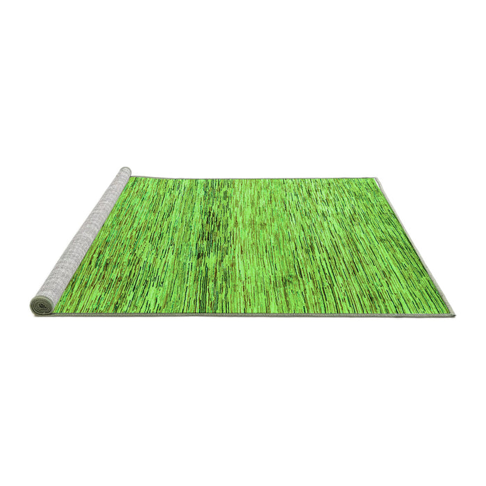 Sideview of Machine Washable Abstract Green Modern Area Rugs, wshabs4234grn