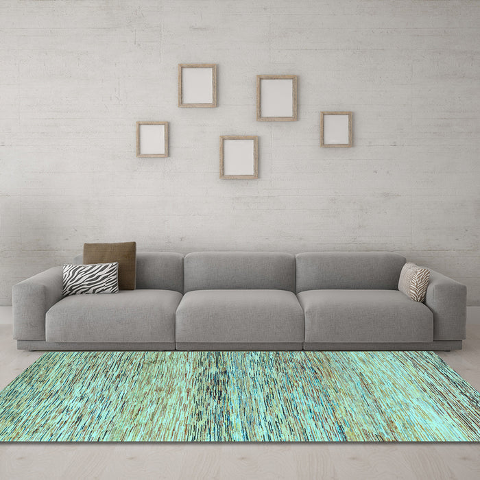 Machine Washable Abstract Light Blue Modern Rug in a Living Room, wshabs4234lblu