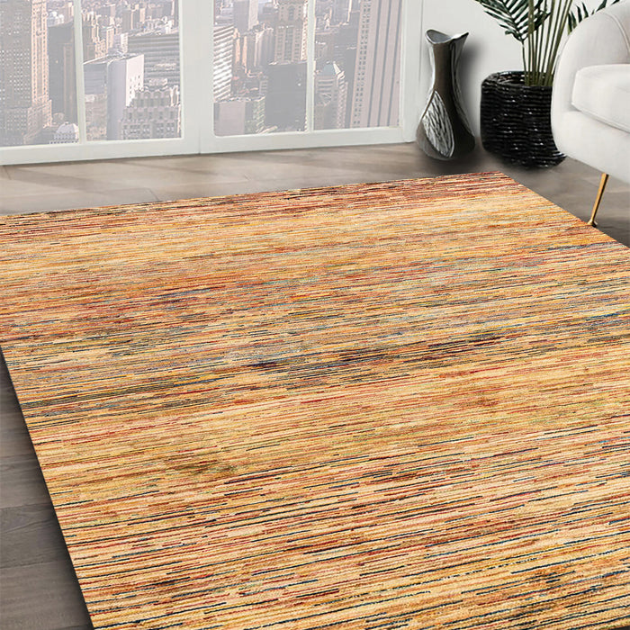 Abstract Chocolate Brown Modern Rug in Family Room, abs4234