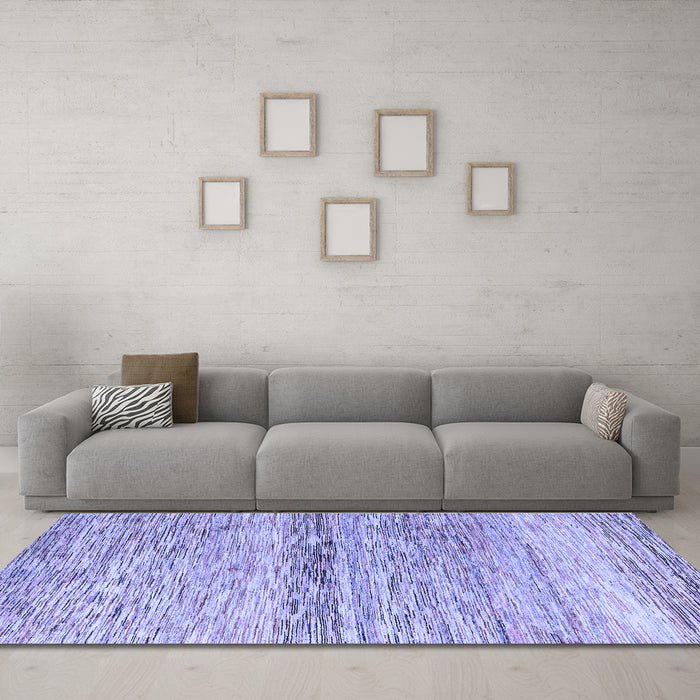 Machine Washable Abstract Blue Modern Rug in a Living Room, wshabs4234blu
