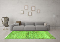 Machine Washable Abstract Green Modern Rug, wshabs4234grn