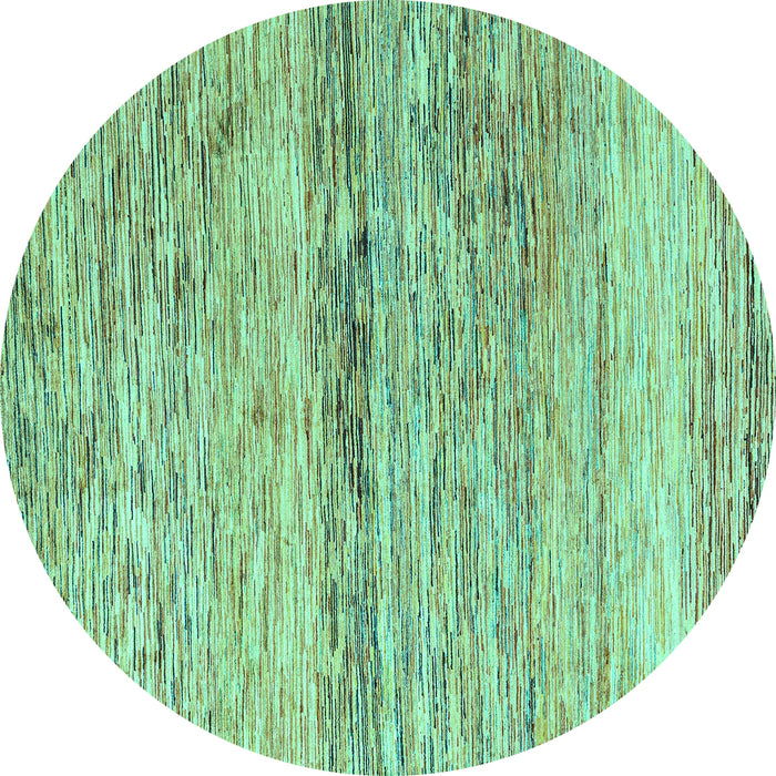 Round Abstract Turquoise Modern Rug, abs4234turq