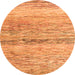 Round Abstract Orange Modern Rug, abs4234org