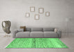 Machine Washable Abstract Emerald Green Modern Area Rugs in a Living Room,, wshabs4234emgrn