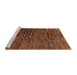 Sideview of Machine Washable Abstract Saffron Red Rug, wshabs4235