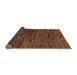 Sideview of Abstract Saffron Red Modern Rug, abs4235