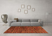 Machine Washable Abstract Orange Modern Area Rugs in a Living Room, wshabs4235org