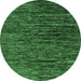 Round Abstract Emerald Green Modern Rug, abs4235emgrn