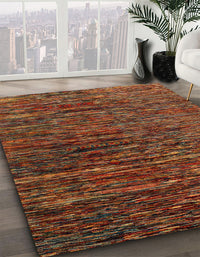 Abstract Saffron Red Modern Rug, abs4235