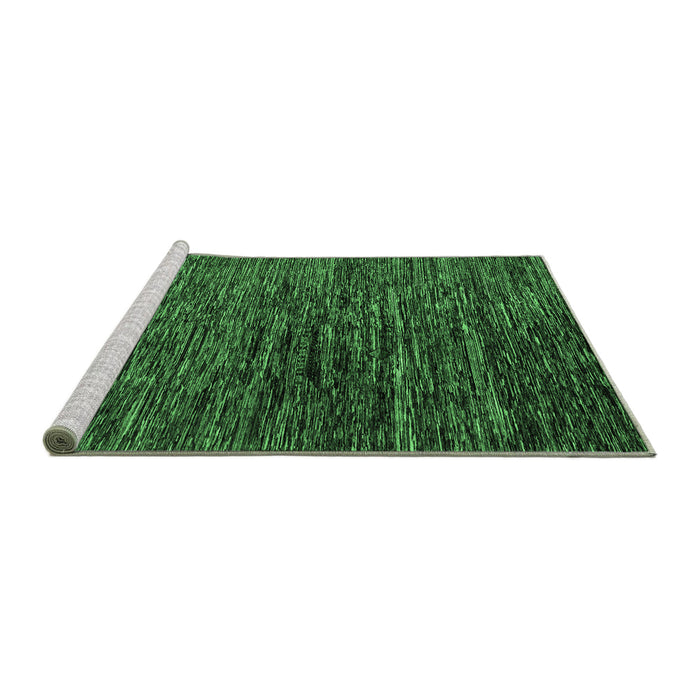 Sideview of Machine Washable Abstract Emerald Green Modern Area Rugs, wshabs4235emgrn
