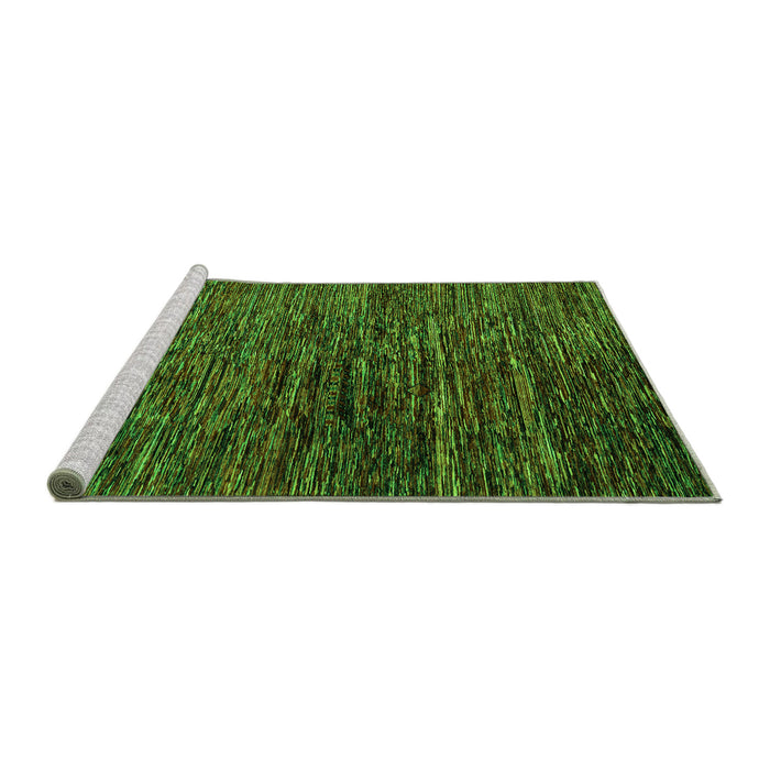 Sideview of Machine Washable Abstract Green Modern Area Rugs, wshabs4235grn