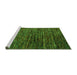 Sideview of Machine Washable Abstract Green Modern Area Rugs, wshabs4235grn