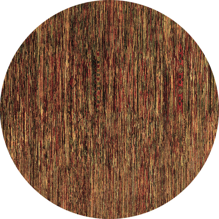 Round Abstract Brown Modern Rug, abs4235brn