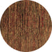 Round Abstract Brown Modern Rug, abs4235brn