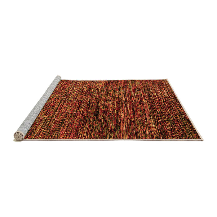 Sideview of Machine Washable Abstract Orange Modern Area Rugs, wshabs4235org