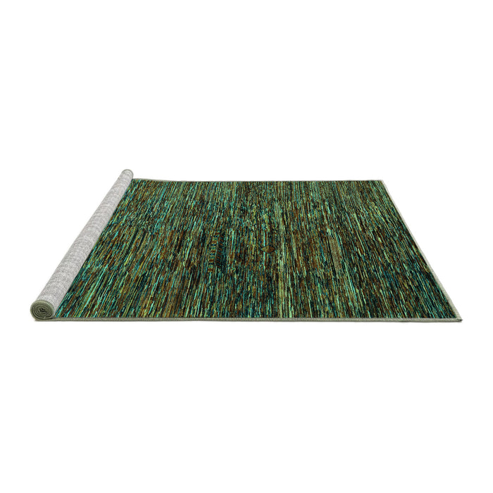 Sideview of Machine Washable Abstract Turquoise Modern Area Rugs, wshabs4235turq