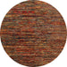 Round Abstract Saffron Red Modern Rug, abs4235