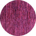 Round Machine Washable Abstract Pink Modern Rug, wshabs4235pnk