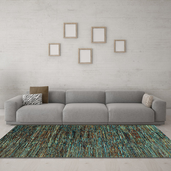 Machine Washable Abstract Light Blue Modern Rug in a Living Room, wshabs4235lblu